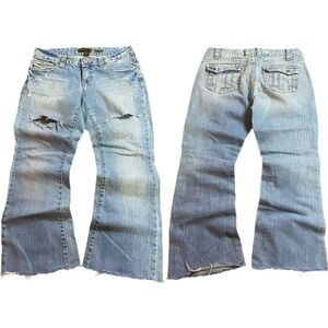 Aeropostale Light Blue Distressed Flare Jeans